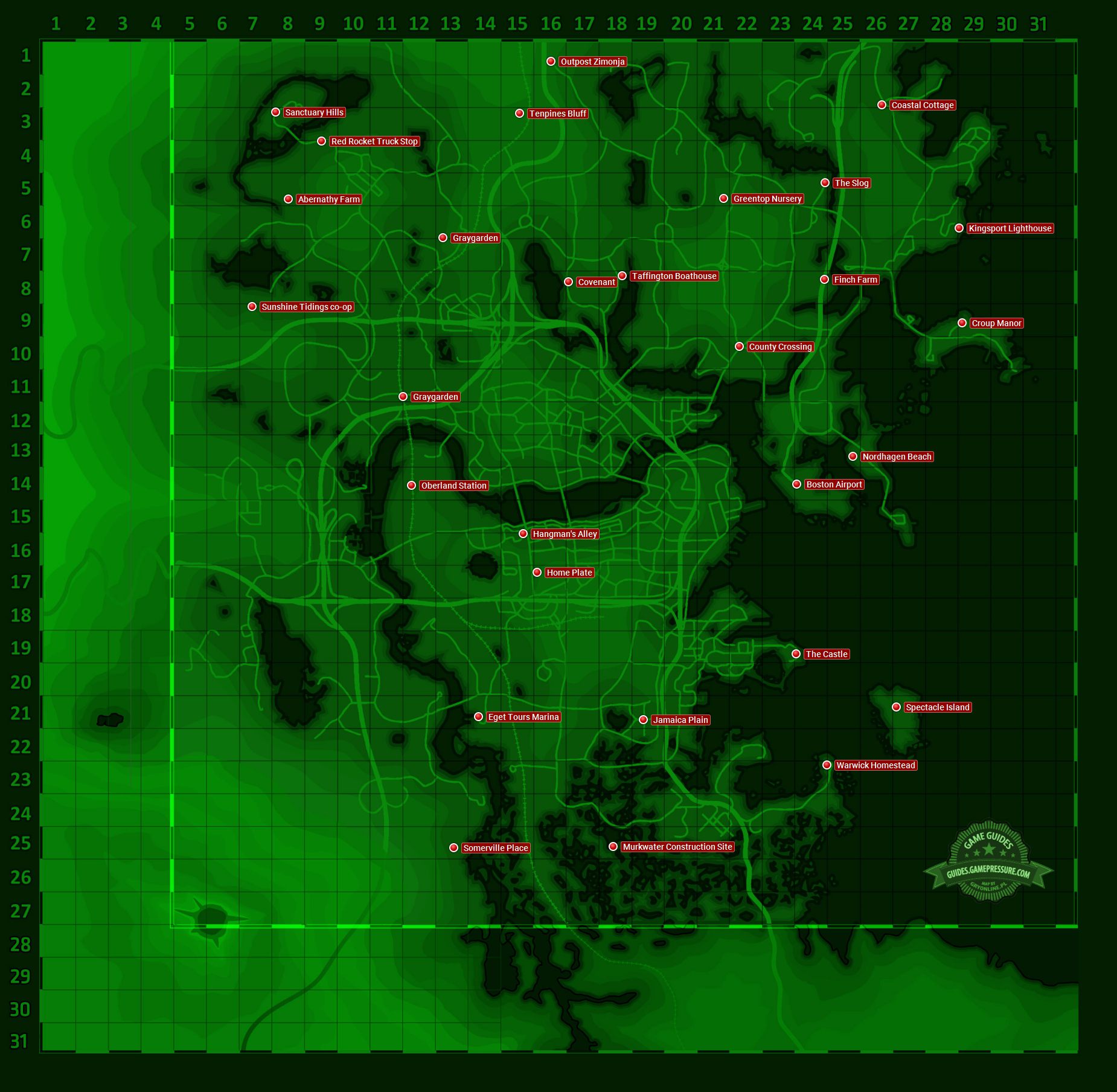 карта fallout 4 и реальная карта фото 103