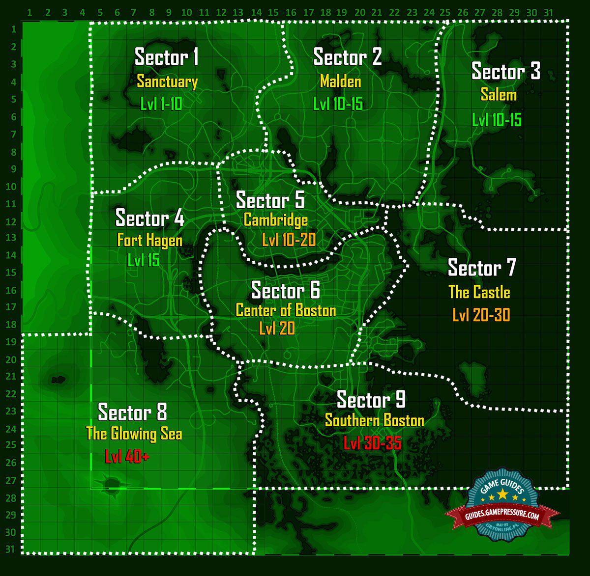 World Map Enemy Levels Fallout 4 Game Guide Walkthrough
