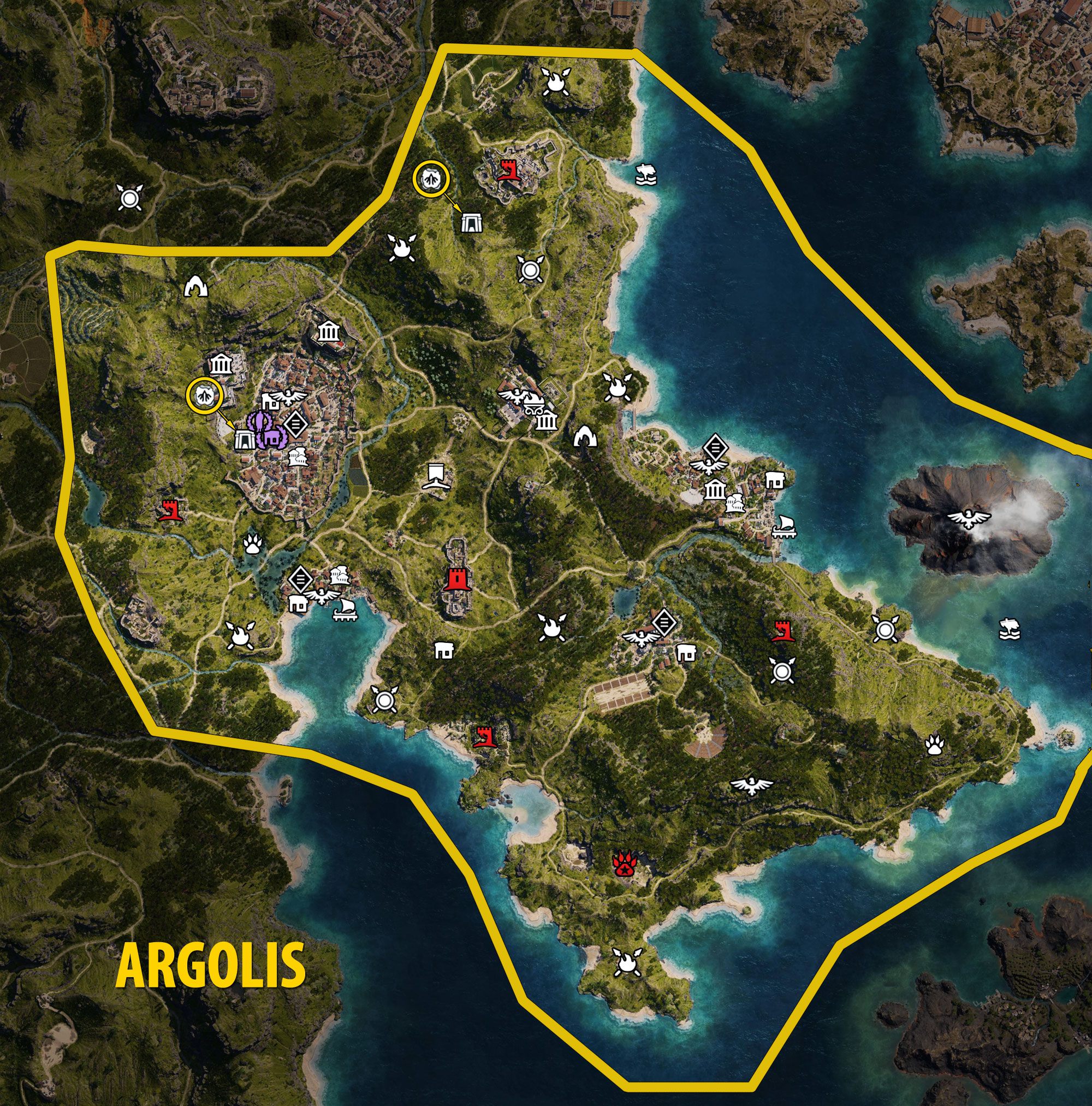 Argolis Map - Assassin's Creed Odyssey