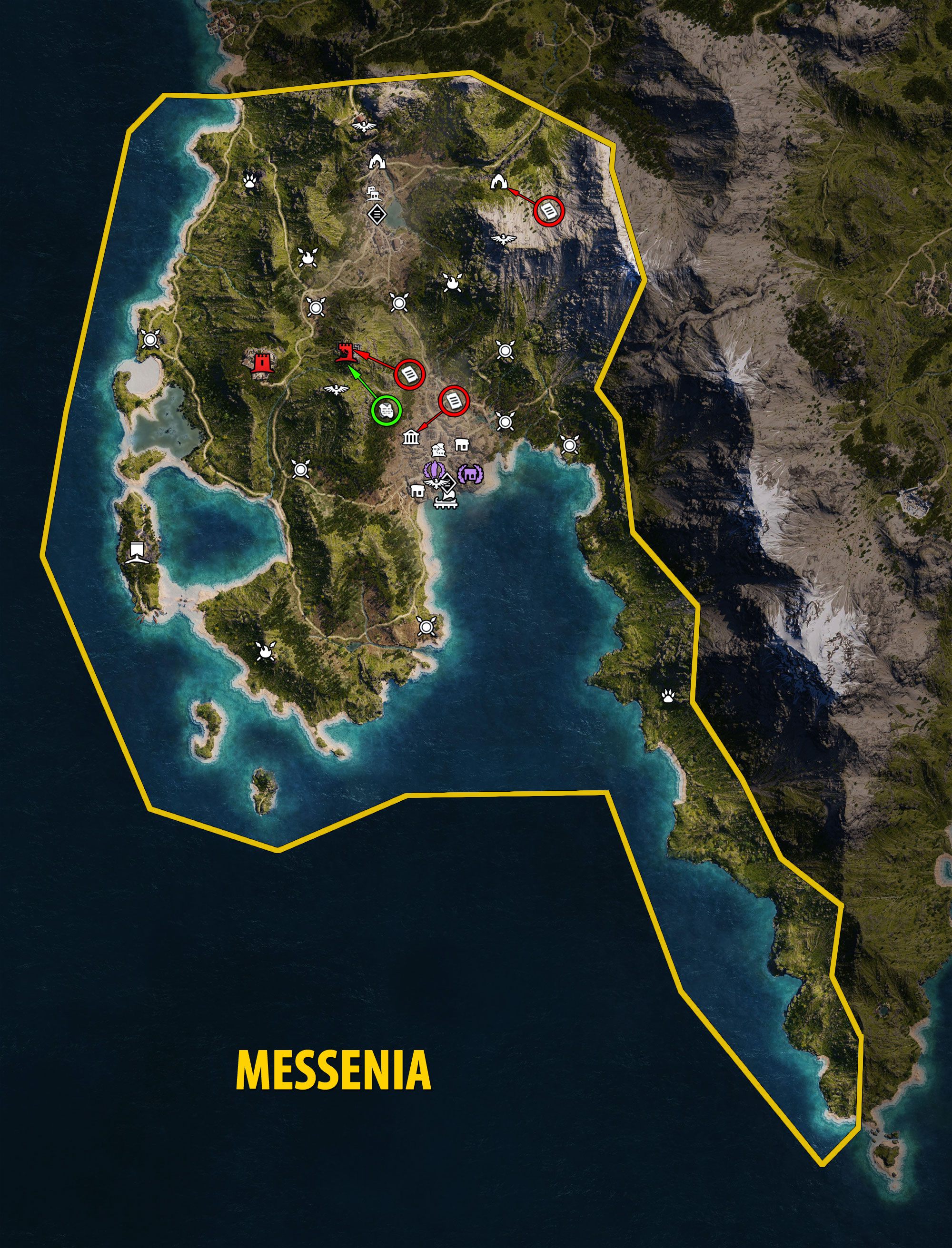 Messenia Map - Assassin's Creed Odyssey
