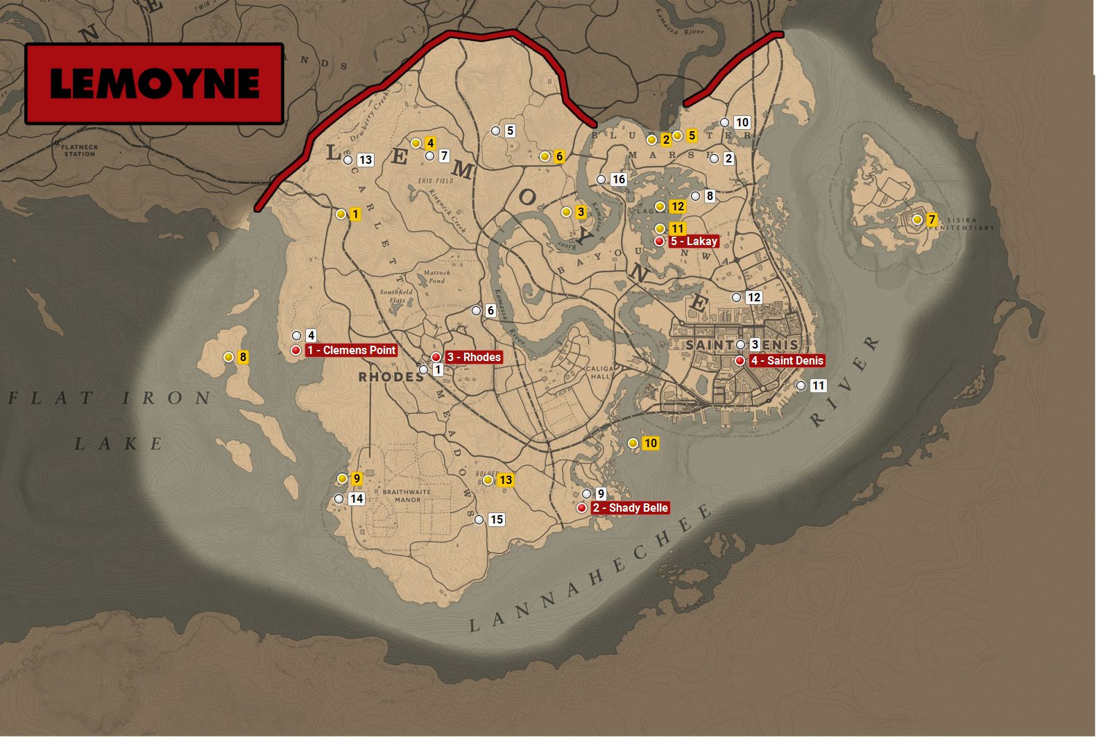 Online Treasure Map Locations, Gang Hideouts, and Gold Bars - Red