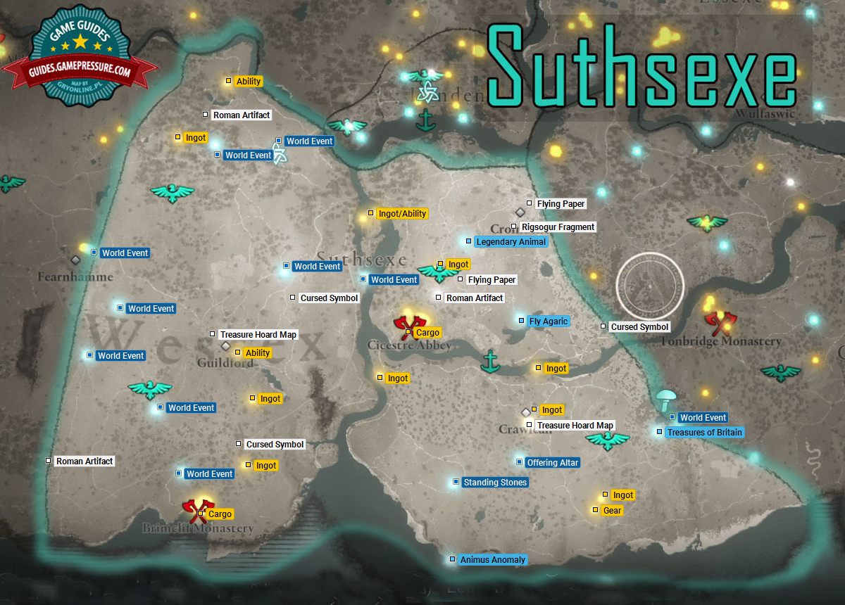 All Assassin's Creed Valhalla Essexe Abilities locations map - Polygon