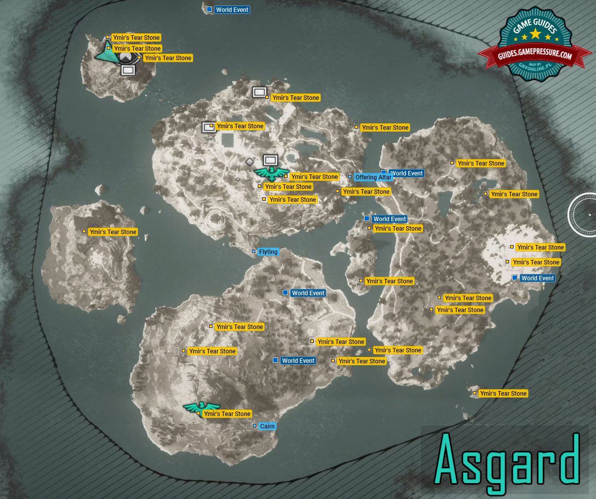 All Assassin's Creed Valhalla Asgard Wealth and Mysteries locations map -  Polygon