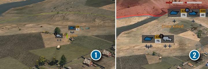 Supply trucks dont just replenish ammunition. They can also carry out field repairs and restore abandoned vehicles to working order. If your tank is standing still because your crew has been killed, all you need to do is put a supply truck (1) in order to use it again after a while with a fresh crew (2). - Support Units in Steel Division 2 - Units - Steel Division 2 Guide