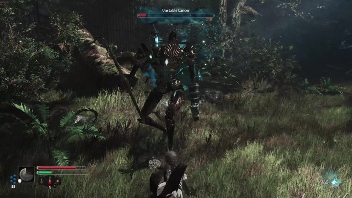 As the Unstable Lancer only attacks forward, it is best to stay to the side or behind his back - Steelrising: Unstable Lancer - boss, how to beat? - Saint Cloud, the Queenss estate - Steelrising Guide, Walkthrough