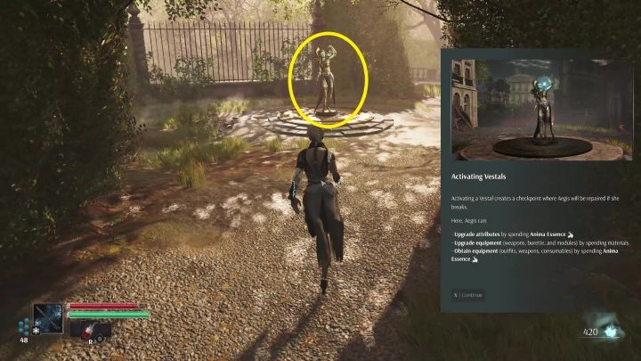 The first Vestal is behind the gate - Steelrising: In the Queens drawing room - walkthrough - Main missions - Steelrising Guide, Walkthrough