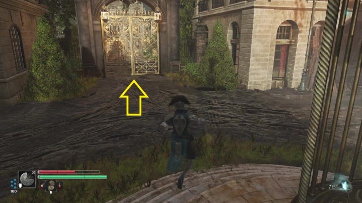 There is a golden gate opposite to the 1 Vestal - Steelrising: Origins sidequest - walkthrough - Side missions - Steelrising Guide, Walkthrough