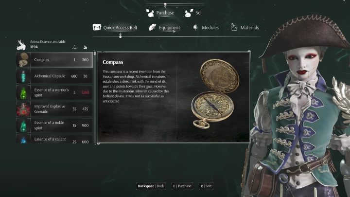 When interacting with Vestals or the Horseless Carriage, you can browse the store - Steelrising: Equipment - upgrading and management - Basics - Steelrising Guide, Walkthrough