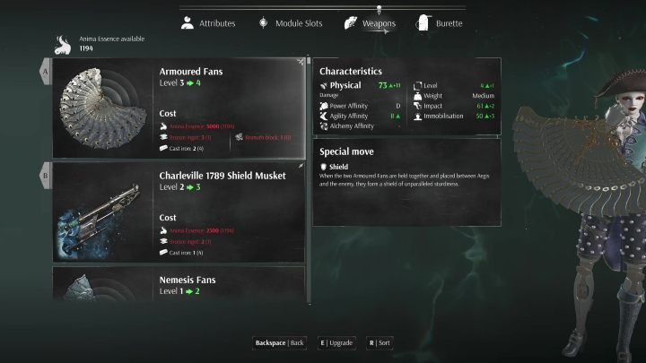You can upgrade your weapons to a maximum of level 5 - Steelrising: Equipment - upgrading and management - Basics - Steelrising Guide, Walkthrough