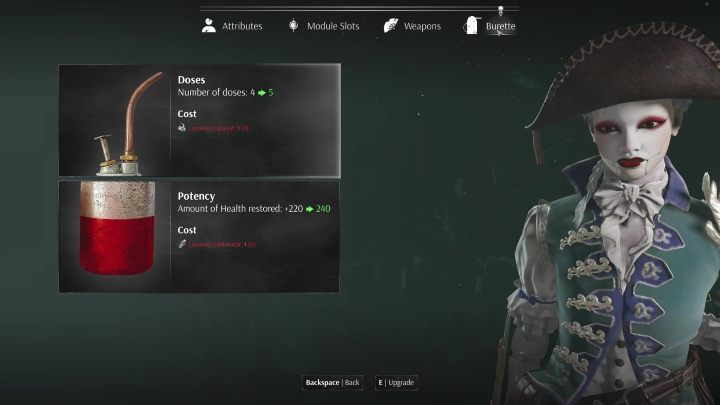 Burettes are very useful items, as they instantly renew quite a bit of life - Steelrising: Equipment - upgrading and management - Basics - Steelrising Guide, Walkthrough