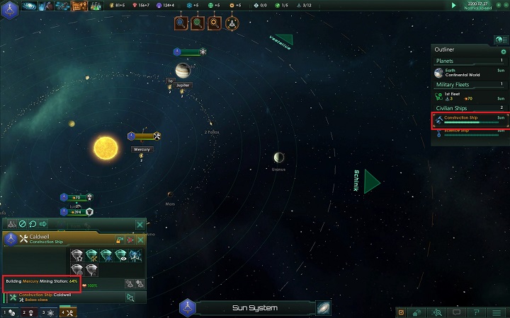You can view progress in building using the index or the ships panel - How to set foundations for the empire in Stellaris? - A good start in Stellaris - Stellaris Guide