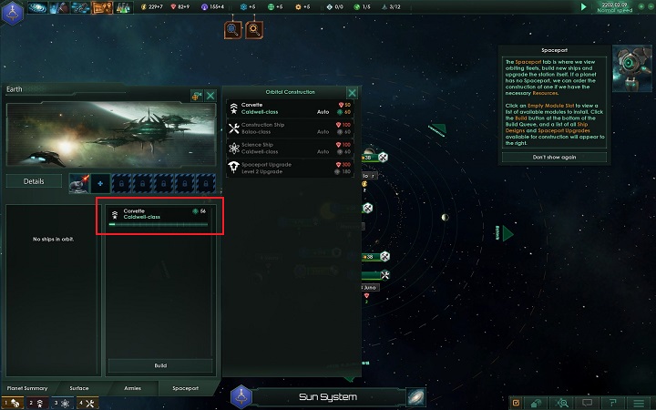 After you issue the order, the space station will start to build the warship - How to set foundations for the empire in Stellaris? - A good start in Stellaris - Stellaris Guide