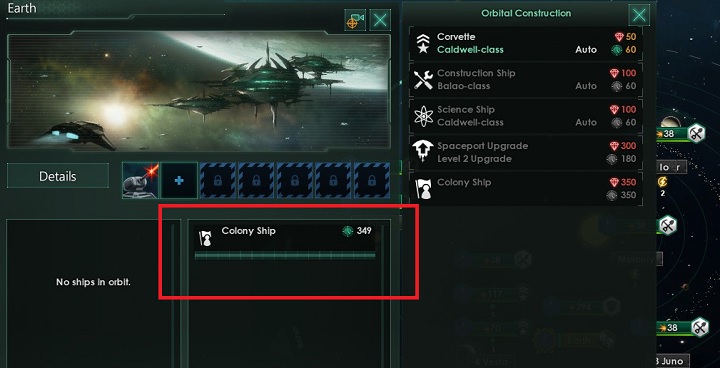 If you decide to build a ship, it will be queued up - Seizing of systems and colonization of planets in Stellaris - A good start in Stellaris - Stellaris Guide