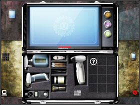 Talk to your partner #1 and after a short while you will receive a special toolbox #2, using which you can analyse virtually every clue you find - Chapter II - McPherson - Walkthrough - Still Life 2 - Game Guide and Walkthrough