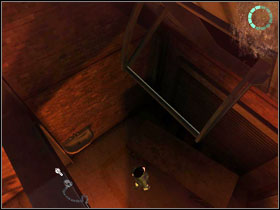 Use the pole to open the window #1, after that use the grabber, to grab the beam above #2 and get out of the trouble safely by jumping through the window - Chapter X - McPherson - part 1 - Walkthrough - Still Life 2 - Game Guide and Walkthrough