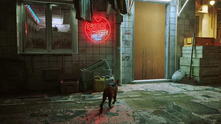 To advance in the main storyline, you need to gain access to the Super Spirit Laundry - Stray: The Super Spirit Laundry puzzle - The Slums - Puzzles - Stray Guide, Walkthrough