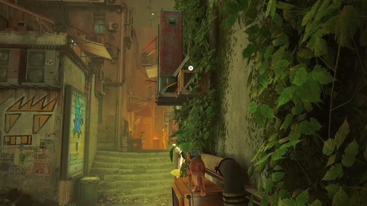 Your task is to provoke the laundry owner to leave the building - Stray: The Super Spirit Laundry puzzle - The Slums - Puzzles - Stray Guide, Walkthrough