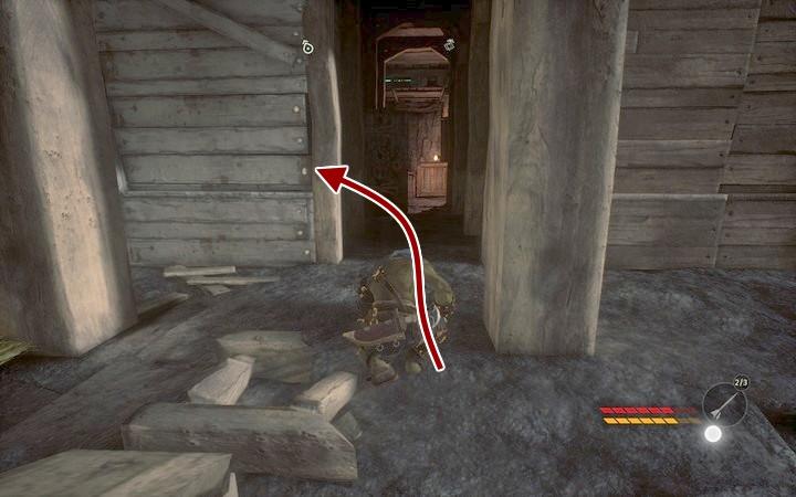 Collectible #2, the room entrance - Tokens in The Hunter Village | Mission 8 - Sabotage - Mission 8 - Sabotage - Styx: Shards of Darkness Game Guide