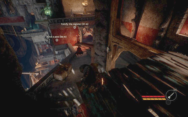 Jump out of the window and go to the room where the document is - Falsify the documents | Mission 2 - Korrangar - Mission 2 - Korrangar - Styx: Shards of Darkness Game Guide