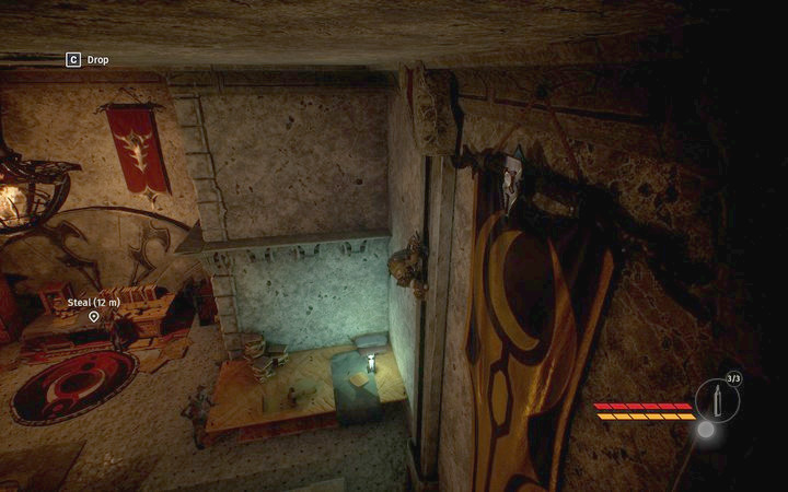 The pass lies in a visible (for you and your opponents) place - Acquire a pass | Mission 2 - Korrangar - Mission 2 - Korrangar - Styx: Shards of Darkness Game Guide