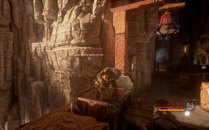 You can go to the baths from the side, by climbing the rocks - Acquire the clothing | Mission 3 - Diplomacy - Mission 3 - Diplomacy - Styx: Shards of Darkness Game Guide