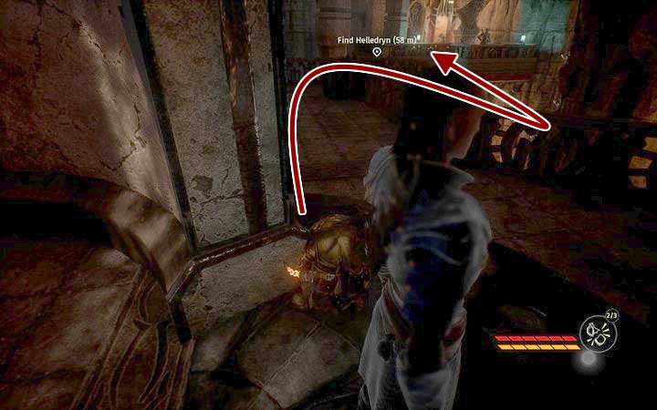 Evade the elf guard, jump onto the rock pillar and climb onto the second balcony - Find Helledryn | Mission 3 - Diplomacy - Mission 3 - Diplomacy - Styx: Shards of Darkness Game Guide