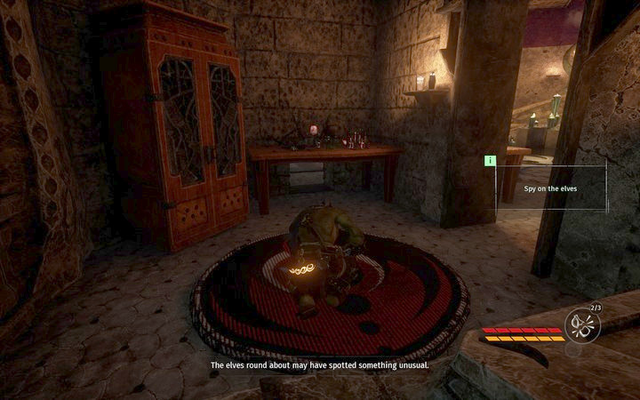 Go into the narrow passage under the table and head straight - The Sanctuarium | Mission 3 - Diplomacy - Mission 3 - Diplomacy - Styx: Shards of Darkness Game Guide