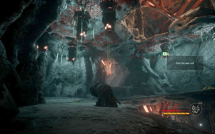 Beware of the acid mushrooms that are hanging from the ceiling - The Mine | Mission 4 - That Which is Hidden - Mission 4 - That Which is Hidden - Styx: Shards of Darkness Game Guide