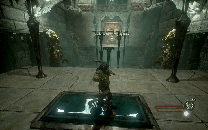 After you presss the plate, you have little time before the door shuts - The Labyrinth | Mission 6 - Smell of Freedom - Mission 6 - Smell of Freedom - Styx: Shards of Darkness Game Guide