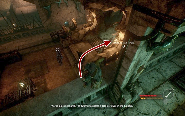 Climb down towards the slaughterhouse - Goblin prison | Mission 8 - Sabotage - Mission 8 - Sabotage - Styx: Shards of Darkness Game Guide