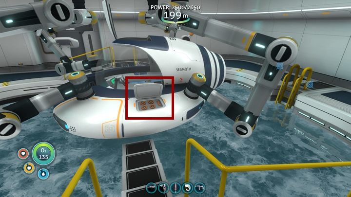 The Seamoth has four upgrade slots - Subnautica: Seamoth - how to upgrade? - FAQ - Subnautica Game Guide