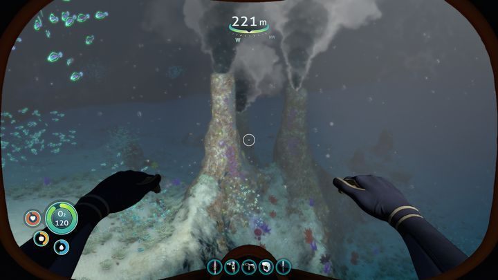 One of the numerous thermal vents present in this biome. - Subnautica: Dunes - biome guide - Biomes - Subnautica Game Guide