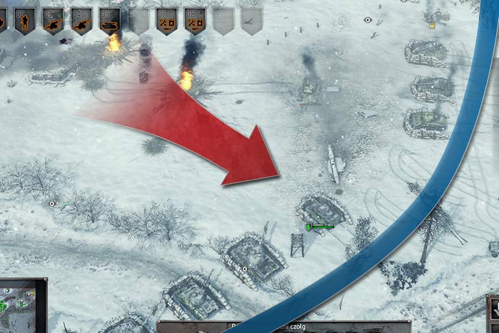 Tanks are entrenched and hidden in the grass with good camo rating. Theyre facing the expected attack point. Around tanks stands infantry to spot enemey. - Setting up defensive positions | Battle tactics - Battle tactics - Sudden Strike 4 Game Guide