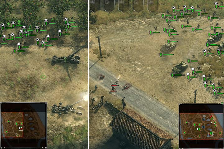 Capturing artillery cannons not only allows you to proceed further in the mission but will also strengthen your units greatly. Join your forces on the beach into one group and move further in the land. Use all of your forces to destroy enemy locations, one by one. - Mission 1 - Operation Overlord | Allied | Campaign - Allied - Sudden Strike 4 Game Guide