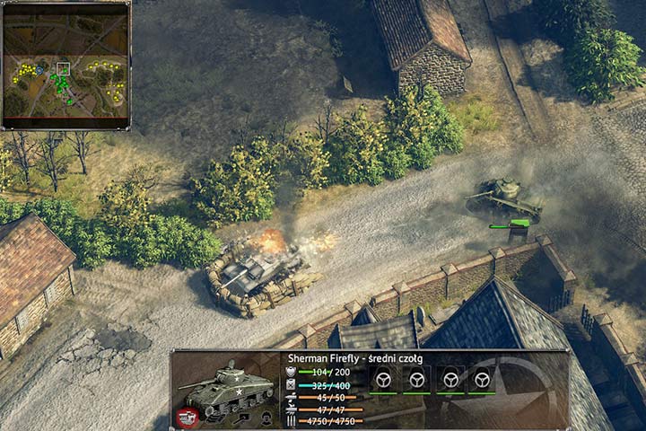 Sandbags offer you a damage reduction bonus but they immobilize a vehicle. Use this information and destroy enemies from behind. - Mission 3 - Battle of the Falaise Pocket | Allied | Campaign - Allied - Sudden Strike 4 Game Guide