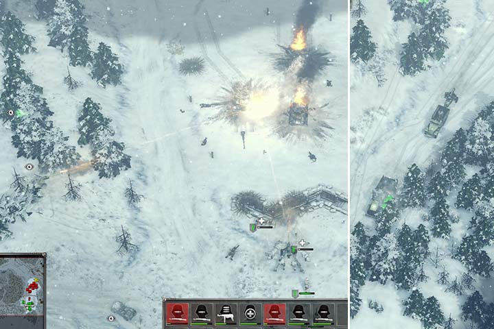 When you reach the new defense line you must man the cannons and place your infantry in the trenches. You wont avoid losing a few soldiers so keep your Medics on standby at the back of your defense. After that you must use vehicles to evacuate to new defense positions. - Mission 5 - Battle of the Bulge | Allied | Campaign - Allied - Sudden Strike 4 Game Guide