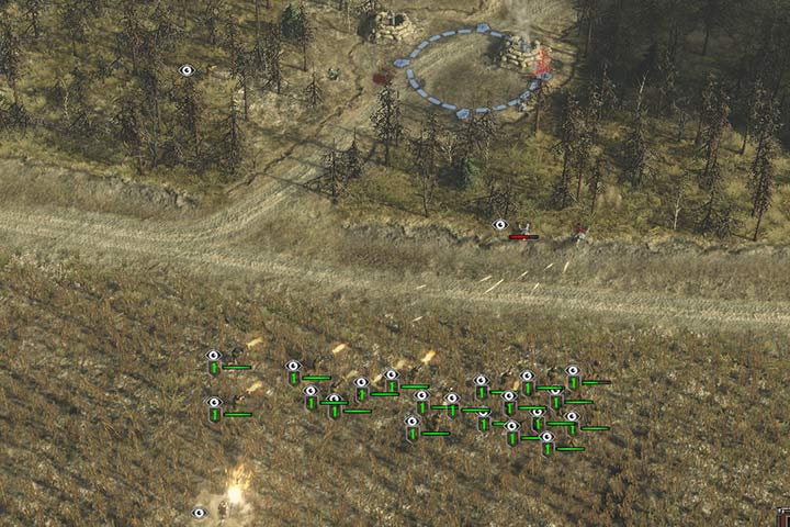 Place your squad in vegetation and lure enemies to your location. Thanks to that you can shoot before the enemies can find your troops. - Mission 7 - Operation Plunder | Allied | Campaign - Allied - Sudden Strike 4 Game Guide