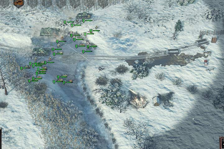 When you break the defendants, you can easily outflank them and attack from behind - at this point, its cakewalk. Enemy cannons cant reach your tanks and the infantry will only increase the vision. - Mission 2 - Battle of Moscow | Soviet | Campaign - Soviet - Sudden Strike 4 Game Guide