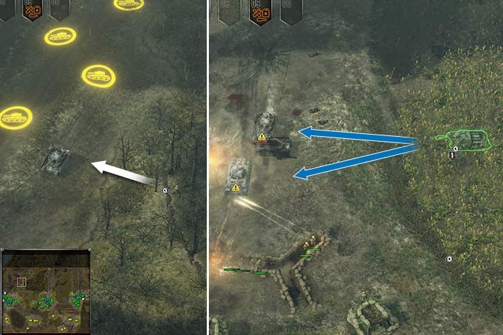 Dont underestimate the importance of reconnaissance. A well-placed scout will inform you about all the details of an enemy attack - numbers, types of units, etc. Set up your troops in a way that will allow attacking enemy from flanks, especially those, who engage the main defense line. - Mission 6 - Balaton Defense Operation | Soviet | Campaign - Soviet - Sudden Strike 4 Game Guide