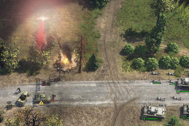 Czerwona flara oznacza klopoty! Wróg poprosil o wsparcie i za chwile zmierzysz sie z dodatkowymi oddzialami wroga. - General Tips for Sudden Strike 4 - Game Basics - Sudden Strike 4 Game Guide