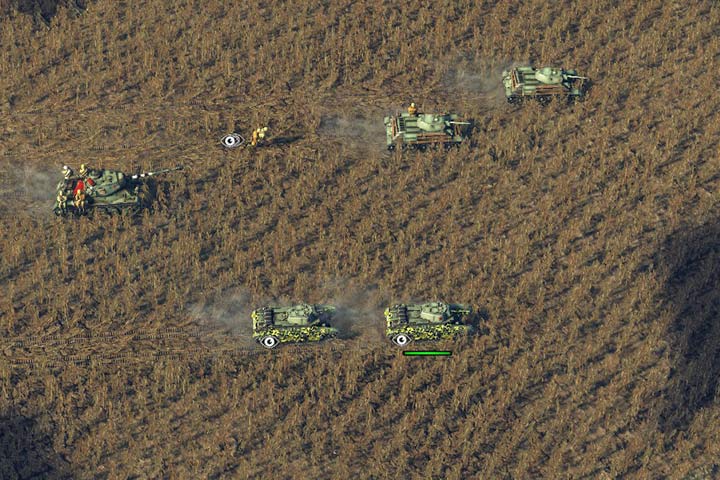 Tanks constitute the assault core of your army. Their task is to destroy infantry, fortifications and sometimes enemy tanks. Note the short range of vision of tanks, because infantry is behind it. At the bottom, there are Soviet BT-7 lightweight tanks, medium T34/76 tanks at the top and on the right, there is a heavy IS-2 elite version. - Tanks and lightweight armored vehicles | Unit types - Unit types - Sudden Strike 4 Game Guide