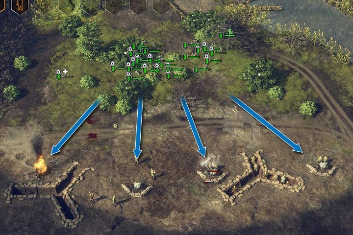 If you attack a fortification line from behind, the enemy will often surrender. - Mission 3 - Operation Barbarossa | German| Campaign - German - Sudden Strike 4 Game Guide
