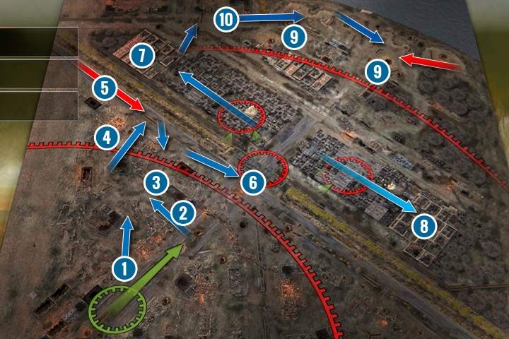 You will start in the bottom left corner of the map - Mission 4 - Battle of Stalingrad | German| Campaign - German - Sudden Strike 4 Game Guide