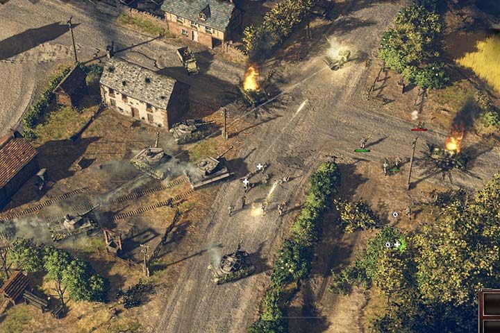 Use some tanks and the infantry to assault the town center. Let your soldiers attack from different directions, and deal more damage. - Mission 6 - Battle of the Falaise Pocket | German| Campaign - German - Sudden Strike 4 Game Guide