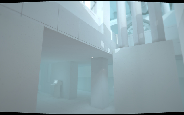 Jump over the fence to reach the lower level and find a secret terminal - Computer terminals - Secrets - SUPERHOT - Game Guide and Walkthrough