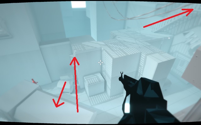 Get to the fire escape by jumping from a dumpster, and then by using the truck and the lower building - Computer terminals - Secrets - SUPERHOT - Game Guide and Walkthrough