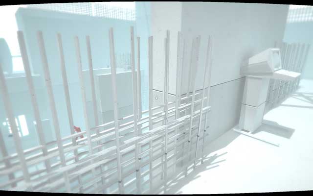 Make your way through the scaffold to get to the roof and find another terminal - Computer terminals - Secrets - SUPERHOT - Game Guide and Walkthrough