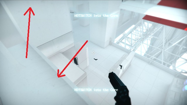 Get to the wall using ledges and the lamp - Computer terminals - Secrets - SUPERHOT - Game Guide and Walkthrough