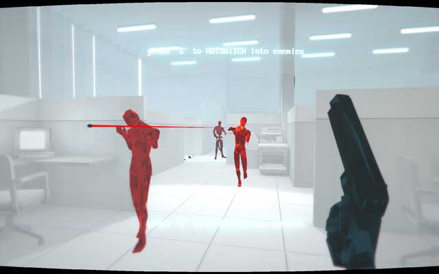 Dont move too far - keep an eye on your right side and the entrance - Levels 21-26 - Walkthrough - SUPERHOT - Game Guide and Walkthrough