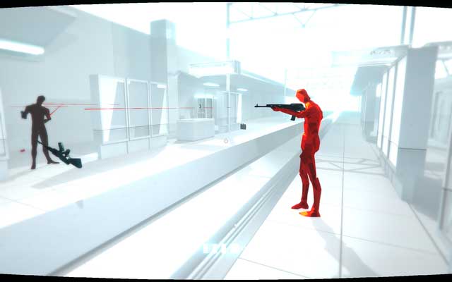 Enemies behind the train - use hotswitch to deal with them - Levels 21-26 - Walkthrough - SUPERHOT - Game Guide and Walkthrough